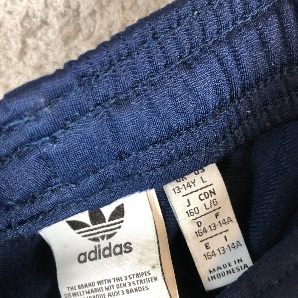 Adidas Originals Track Pants Joggers Boys Youth Large Womens XS Blue Korn - Picture 3 of 6